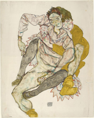 Schiele: Pareja sentada (1915)